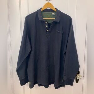 Orvis Navy Long-Sleeve Polo Sweatshirt